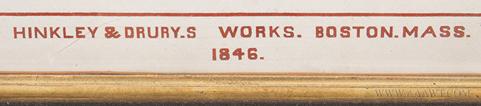 Locomotive, Mixed Media Painting, Hinkley & Dury's Works, Boston
Fitchburg Railroad
American, 19th Century, Signed T.F. Ramsay 1877 to 1888, detail view 1